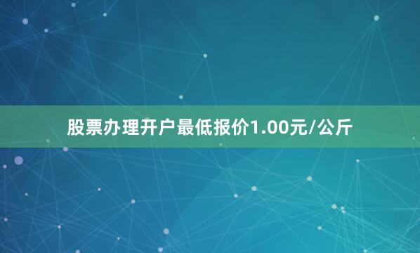 股票办理开户最低报价1.00元/公斤
