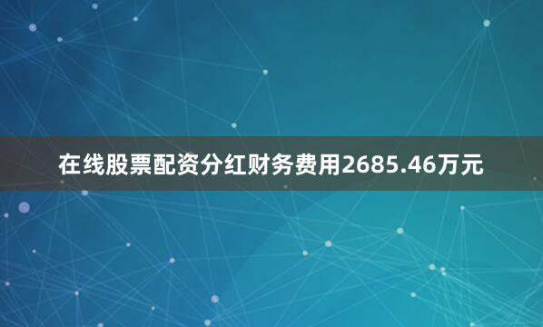 在线股票配资分红财务费用2685.46万元