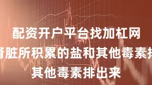 配资开户平台找加杠网会把肾脏所积累的盐和其他毒素排出来